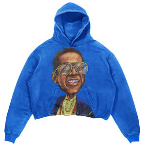Retro Blue Hoodie Featuring Cartoon Character